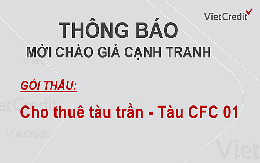 VietCredit thông báo mời chào giá cạnh tranh