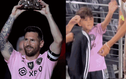 Messi tươi rói trong buổi lễ vinh danh đặc biệt, biểu cảm của cậu quý tử gây chú ý