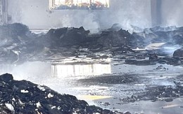 Hiện trường vụ cháy nhà máy ở Khu công nghiệp Nam Cấm Nghệ An