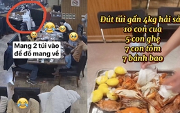 Xôn xao chuyện khách mang "túi ba gang" đến hàng buffet lén lấy 4kg hải sản về và phản hồi từ phía nhà hàng