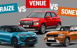 Gần 600 triệu chọn Hyundai Venue, Kia Sonet hay Toyota Raize, bảng so sánh này cho thấy sự khác biệt của 3 xe ở 5 hạng mục