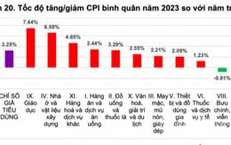 CPI năm 2023 tăng 3,25%, đạt mục tiêu Quốc hội đề ra