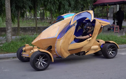 Thợ Việt chế xe gỗ phong cách ngoài hành tinh: Khung tự làm từ A đến Z, cửa mở kiểu Pagani Huayra, chạy như xe địa hình