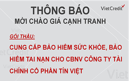 VietCredit thông báo mời chào giá cạnh tranh