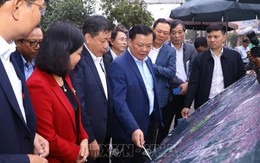 Bí thư Thành ủy Hà Nội Đinh Tiến Dũng kiểm tra tiến độ đường vành đai 4 - Vùng Thủ đô