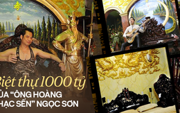 Cận cảnh căn biệt thự dát vàng hơn 100 tỷ của 'Ông hoàng nhạc sến' Ngọc Sơn: Thiết kế kì lạ, có cả bức tượng đúc từ 1000 cây vàng