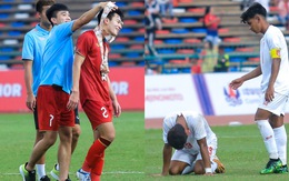 Cảm xúc trái ngược sau trận đấu: U22 Việt Nam hân hoan, cầu thủ U22 Myanmar đổ gục sau khi tuột HCĐ