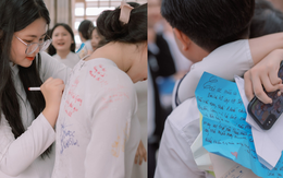 Học sinh lớp 12 trao nhau cái ôm, viết vội dòng lưu bút ngày bế giảng: Hóa ra trưởng thành cũng là lúc phải nói lời tạm biệt
