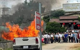 Ô tô phát nổ, cháy rụi ở Lâm Đồng, lái xe tử vong tại chỗ