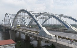 Mục sở thị cây cầu vòm thép nối liền huyện Đông Anh với quận Long Biên