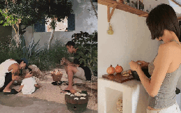 Thú vị gian bếp của vợ chồng Decao - Lâm Minh: Cửa sổ là máy hút mùi, bàn ăn có nơi ngắm cỏ lau