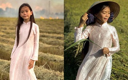Con gái 9 tuổi của Đoan Trang cao lớn, ra dáng thiếu nữ khi diện áo dài