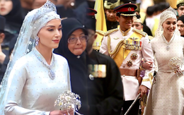 Nàng dâu Hoàng gia Brunei đẹp yêu kiều cùng mẫu váy cưới tinh tế trong đám cưới cổ tích