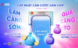 Cập nhật căn cước tại MB, nhận ngay quà tặng tới 30 triệu tiền mặt mỗi tuần