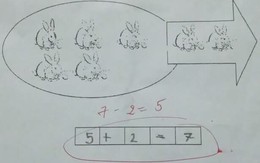 Học sinh lớp 1 làm phép tính "5 + 2 = 7" bị giáo viên gạch đỏ, xem đáp án cuối cùng của cô ai cũng sốc!