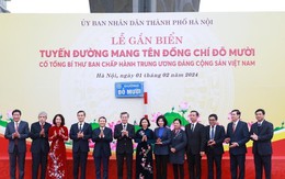 Hà Nội gắn biển tuyến đường mang tên cố Tổng Bí thư Đỗ Mười