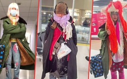 Né phí hành lý, giới trẻ Trung Quốc đua nhau mặc cả núi quần áo khi lên máy bay