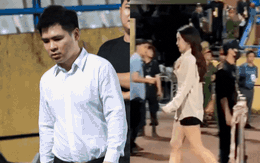 Chủ tịch CLB Hà Nội buồn bã đi phăng phăng rời sân sau trận thua khiến hoa hậu Đỗ Mỹ Linh hớt hải chạy theo sau