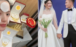 Chu Thanh Huyền "flex" tất cả số vàng nhận được ở đám cưới với Quang Hải, nhiều và nặng thế này bảo sao phải kêu "cứu"