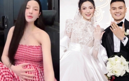 Vừa xong đám cưới, Chu Thanh Huyền ôm bụng bầu lên livestream, kể chuyện "cơm chan nước mắt" vì nghén, đã mang bầu tháng thứ mấy?