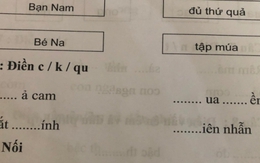 Xuất hiện bài tập tiếng Việt khiến phụ huynh "tăng xông" vì nghĩ mãi không ra: ... UA... ỀNH thì điền C hay K, QU mới hợp lý?