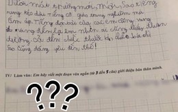 Đề bài yêu cầu viết 1 đoạn văn, học sinh ghi 4 chữ quá thật thà khiến cô giáo chỉ biết câm nín