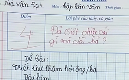 Bài văn đang gây bão mạng: Viết thư hỏi thăm bà nhưng bà chưa kịp đọc đã hết, được 4 điểm không oan chút nào