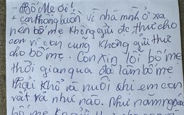 Bé trai gửi thư cảm ơn bố mẹ đi làm xa nuôi mình, dân mạng van xin: "Làm ơn viết cho con vài dòng chữ"