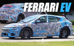 Ferrari động cơ điện đầu tiên chạy thử trên đường: Dáng như xe phổ thông, có hẳn ‘ống xả kép’ như xe xăng