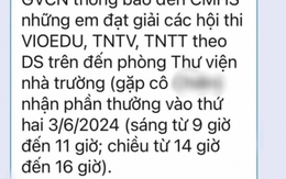 Xôn xao đoạn tin nhắn phụ huynh "phốt" trường nghỉ hè mới trao giấy khen cho học sinh đạt giải cao, còn yêu cầu đến thư viện lấy