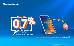 Gửi tiết kiệm trên Sacombank Pay được tặng lãi suất lên đến 0,7%/năm