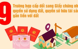 Infographics: 9 trường hợp cấp đổi "Sổ đỏ" từ 1/8