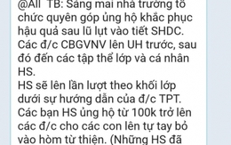 Xôn xao 1 trường học bị tố mời các em ủng hộ đồng bào lũ lụt từ 100.000 đi lên bỏ vào hòm quyên góp, dưới 100.000 thì không cần