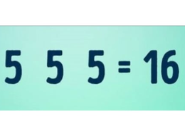 Với bốn số 5, làm cách nào để được kết quả bằng 16?