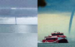 Hãi hùng cảnh vòi rồng khổng lồ xuất hiện ở vùng biển Phú Quốc