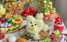 Mâm cỗ trung thu đẹp như bữa tiệc cổ tích của 1 mẹ ở Hà Nội: Đến ăn còn không nỡ chứ nói gì đến "phá"