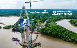 Toàn cảnh cầu 5.000 tỷ đang thành hình, kết nối điểm nóng bất động sản với cụm cảng lớn thứ 2 Việt Nam