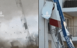 Lốc xoáy kinh hoàng ở Paris khiến cần cẩu đổ sập, hàng chục người thương vong