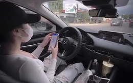 Xác minh clip cô gái thả 2 tay, lướt điện thoại khi lái ô tô