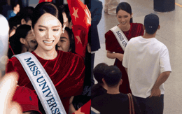 Hương Giang gây náo loạn sáng sớm: Visual "xinh điên" lên đường thi Miss Universe, bịn rịn chia tay bạn trai