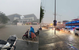 Cập nhật: Mưa rất to, một số tuyến đường ở Hà Nội bắt đầu ngập, nhiều xe chết máy