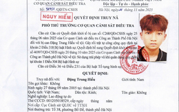 Truy nã Đặng Trung Hiếu sinh năm 2005