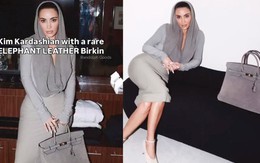 Kim Kardashian hứng chịu bão phẫn nộ vì cầm túi Hermès da voi