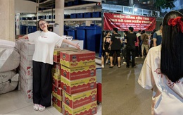 Ái nữ nhà Minh Nhựa - mẹ 4 con Joyce Phạm tất bật chuẩn bị các thùng nhu yếu phẩm gửi vào miền Trung, hỗ trợ bà con vùng lũ