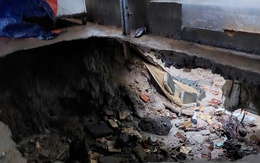 CLIP: Mưa lớn, xuất hiện hố sụp ở khu chung cư tại Đà Nẵng