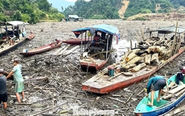 Cận cảnh rác gỗ 'khổng lồ' bủa vây hồ thủy điện lớn thứ 2 tỉnh Nghệ An