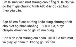 Chỉ nhận 940.000 đồng tiền tập luyện A80, sinh viên tố trường "mập mờ": Hiệu trưởng đổi vé gấp về Hà Nội