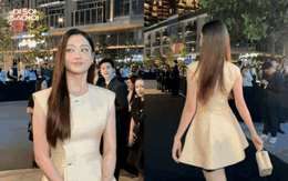 Lương Thùy Linh khoe cặp "kiếm Nhật" 1m22 trên thảm đen, nhan sắc qua camera thường lần này thế nào?