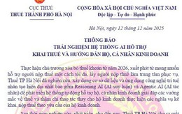 Thuế TP Hà Nội thông báo nóng