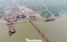 Cận cảnh công trường cầu Hồng Hà gần 10.000 tỷ đồng bắc qua sông Hồng